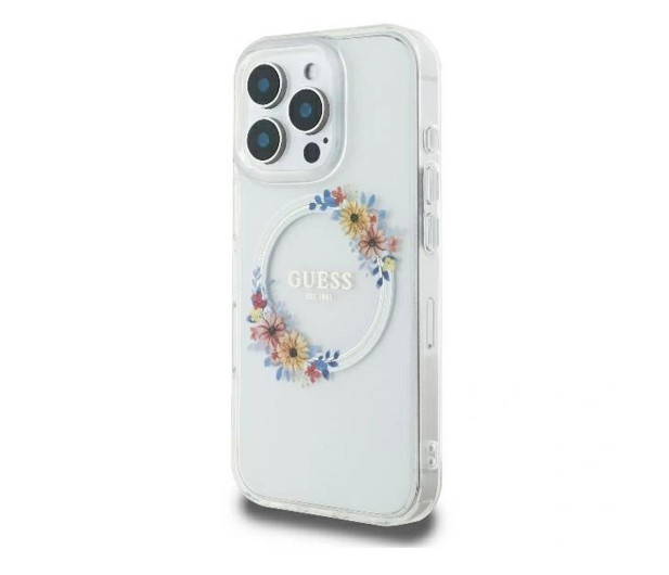 Guess IML Flowers Wreath do iPhone 16 przeźroczysty - 1279114 - zdjęcie